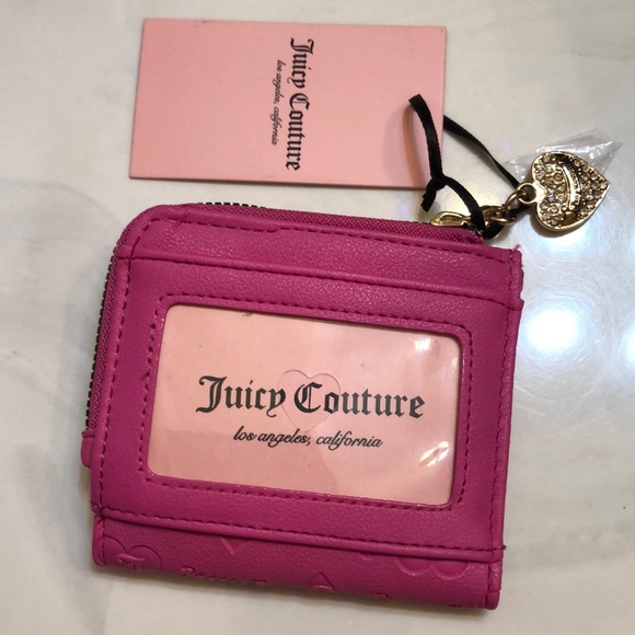 Juicy Couture Juicy Pink Upgrade U L-Zip Faux Leather Card Case NWT - Picture 9 of 16